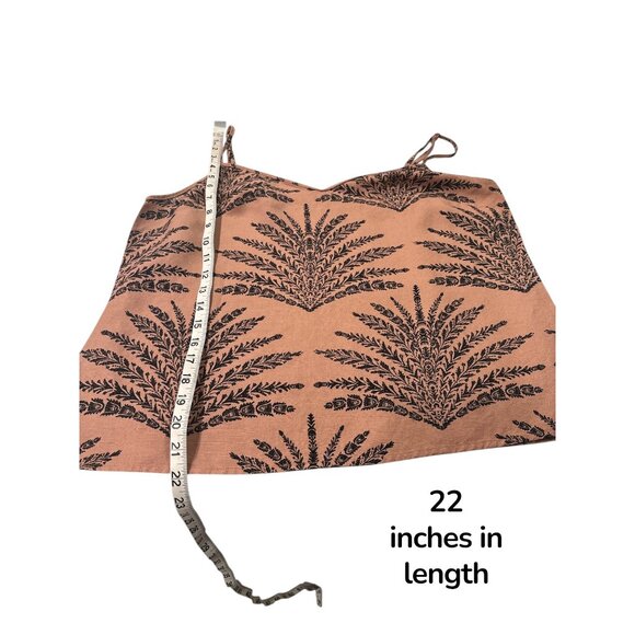 Seed Heritage Linen Blend Botanical Cami Tank Top Brown Sleeveless Size 14 - Picture 7 of 7